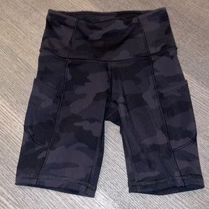 lululemon athletica Black Camo Bike Shorts